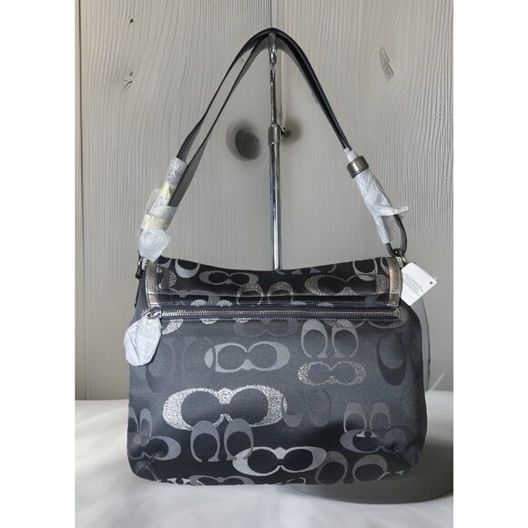 Coach Shoulder Penelope Sig Flap Bag F20461 NWT Rare Discontinued Grey/Silver - Picture 7 of 14